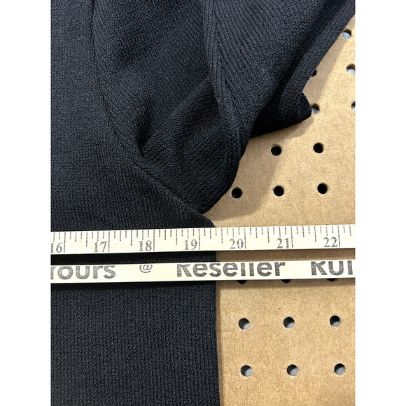 St John Basics Crewneck Sweater Womens Large Black Santana Knit Zip Vintage USA - Picture 8 of 10